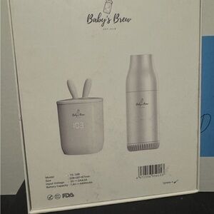 White Bottle Warmer baby brews formula dispenser & portable warmer with adapters